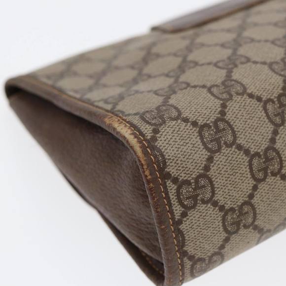 GUCCI GG Supreme Web Sherry Line Clutch Bag PVC Beige Red 89 01 030 Auth 86403 - Picture 7 of 16